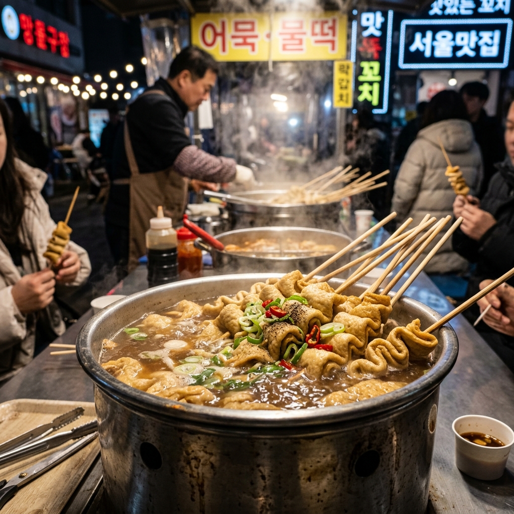 찬 마음을 따뜻하게 위로해 주는 거리의 위안, 꼬치 어묵