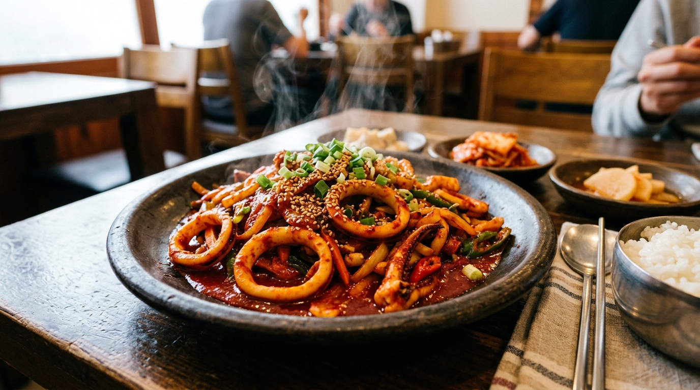 스트레스 풀리는 매콤함, 오징어볶음 (Spicy Squid Stir-fry)