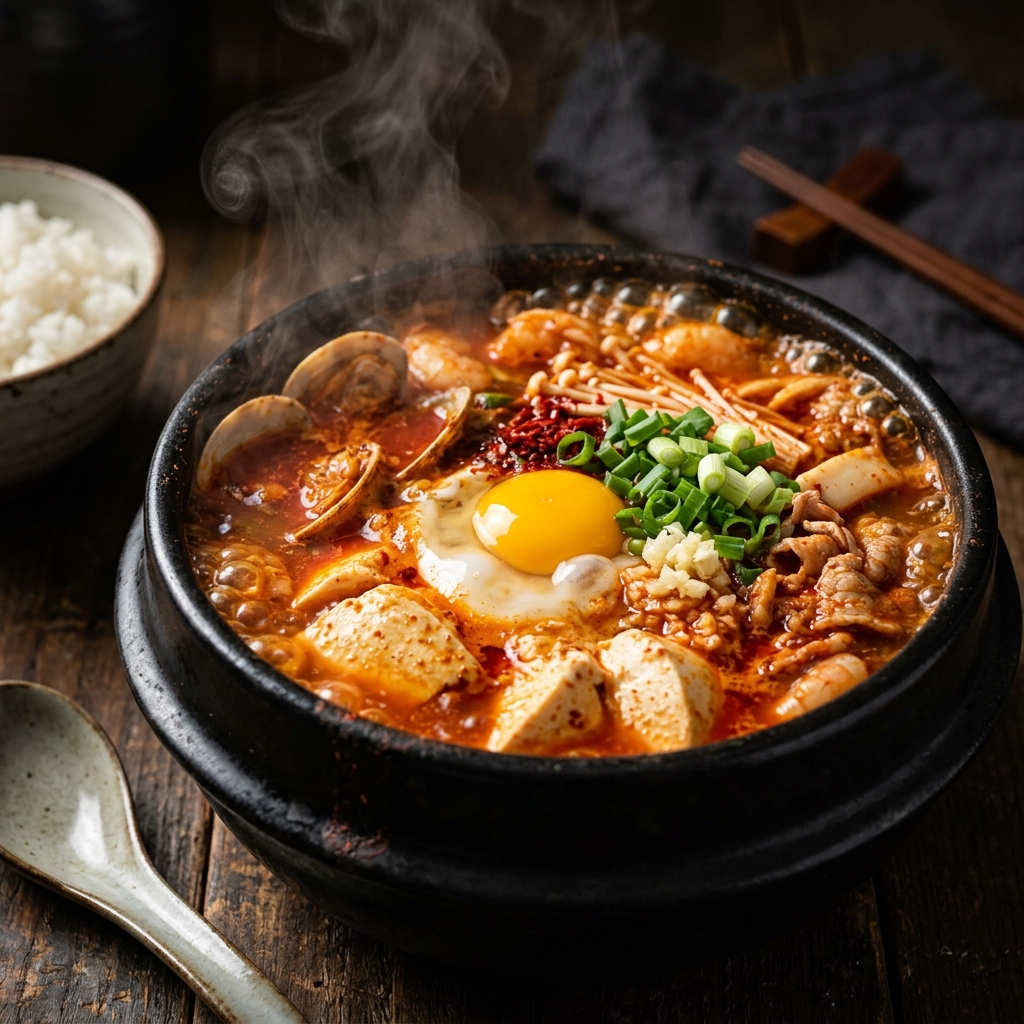 보글보글 끓어오르는 순두부의 부드러움, 순두부찌개