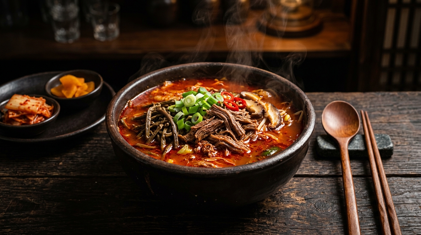 한국인의 진한 얼큰함, 육개장 (Spicy Beef Soup)